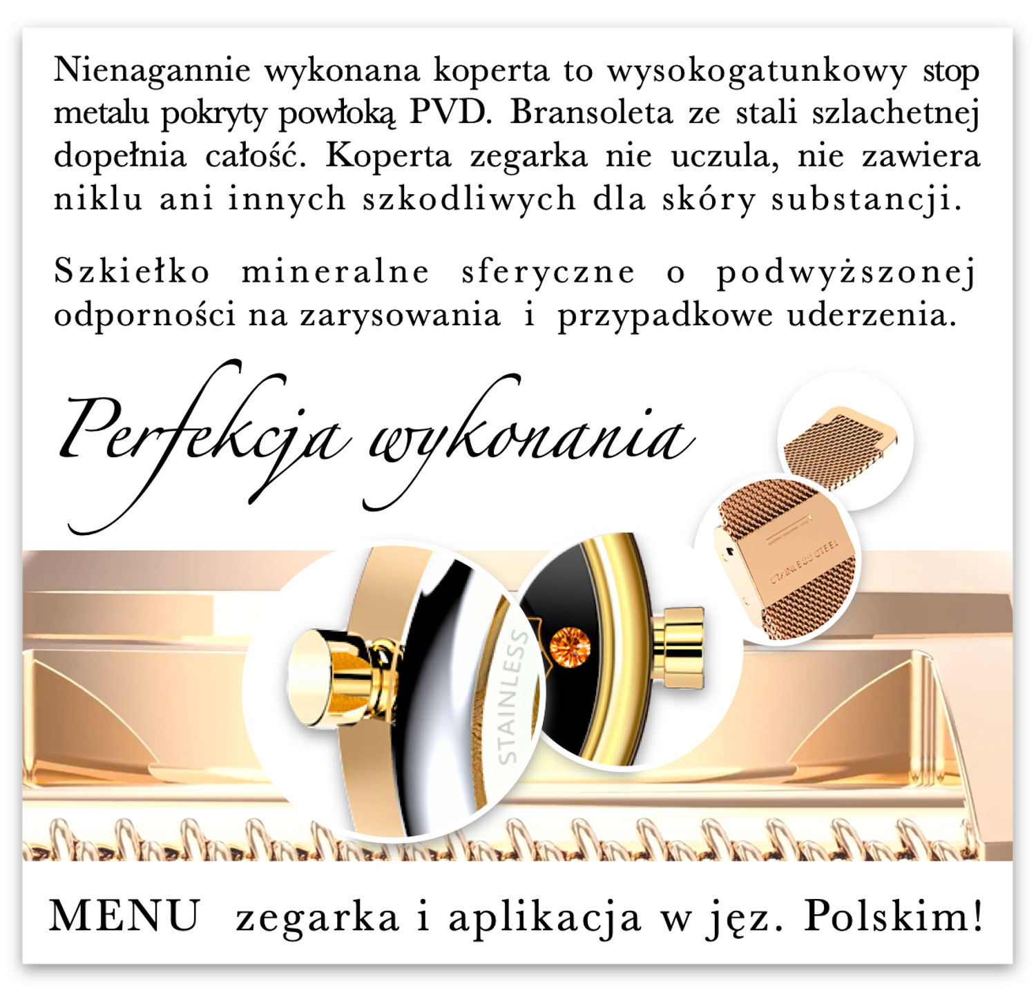 Smartwatch damski na bransolecie Rubicon RNBE64 Różowe złoto (1).jpg